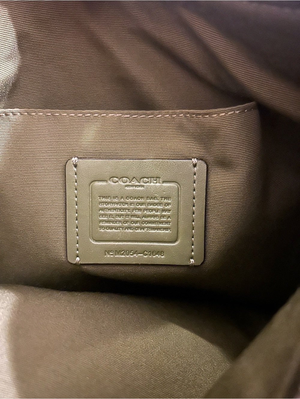 Coach Olive-Tone Pebbled Leather Crossbody with Silver Hardware - Picture 4 of 4